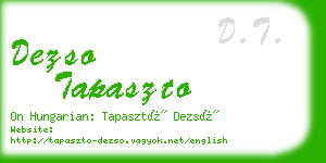 dezso tapaszto business card